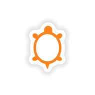 icon sticker realistic design on paper turtle