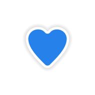 icon sticker realistic design on paper heart