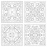 unique coloring book square page set for adults N14