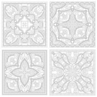 unique coloring book square page set for adults N15