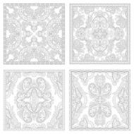 unique coloring book square page set for adults N17