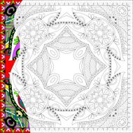unique coloring book square page for adults - floral authentic N6