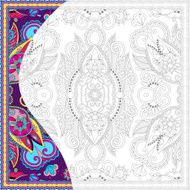 unique coloring book square page for adults N6