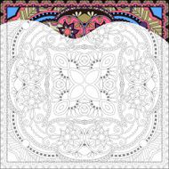 unique coloring book square page for adults N7