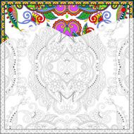 unique coloring book square page for adults N9