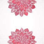 Watercolor pink lace floral patterns on white background Vector N3