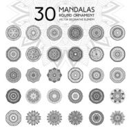 Set of black and white mandalas N3