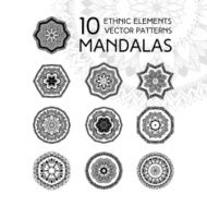 Set of black and white mandalas N4