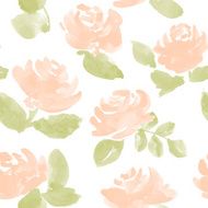 hand drawn watercolor roses vector seamless pattern N5