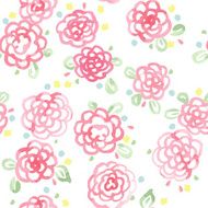 cute watercolor flowers seamless vector pattern N10