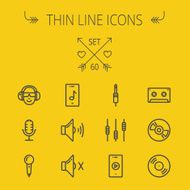 Music and entertainment thin line icon set N2