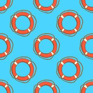 Sketch life bouy in vintage style