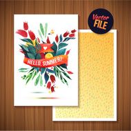 Beautiful Floral Greeting Card Bright illustration N16
