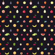 Fruit multicolored seamless vector pattern with dots