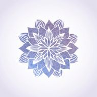 Watercolor violet lace pattern Vector element Mandala N2