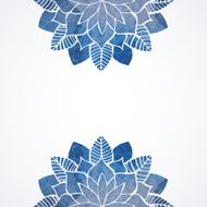 Watercolor floral blue pattern on white background N2