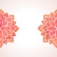 Watercolor red flower patterns Vector background N2