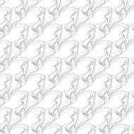 Vector Calla Lily Kala Flower Drawing Diagonal Seamless Pattern