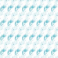 Vector Blue Turkish Tulips Geometric Stripes Seamless Pattern