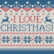 I love Christmas Scandinavian style seamless knitted pattern with deers