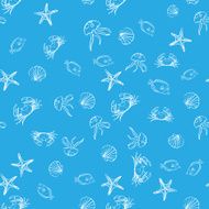 Hand drawn marine pattern N2