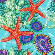 vector pattern with sea underrwater floral N5