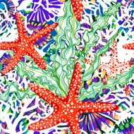vector pattern with sea underrwater floral N6