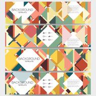 Abstract colored backgrounds with place for text triangle design vector