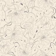 outline of flowers and leaves