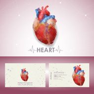 Icon heart science design element template with business card