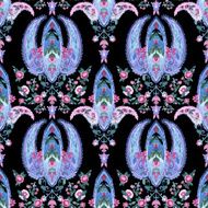 Watercolor paisley seamless pattern N5