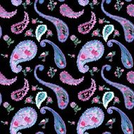 Watercolor paisley seamless pattern N6