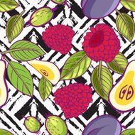Tribal and Sweet berries seamless N3