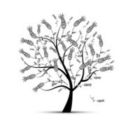 Art tree beautiful for your design N2