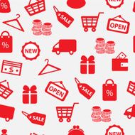 seamless background with shopping icons