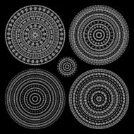 Hand drawn Circular pattern Mandala set N2