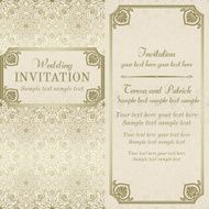 Baroque wedding invitation gold and beige