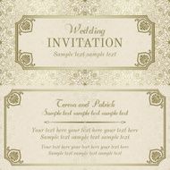 Baroque wedding invitation gold and beige N2