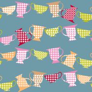 Seamless background pattern with teacups