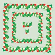 Square frames with Strawberries Repeated element for seamless ornament