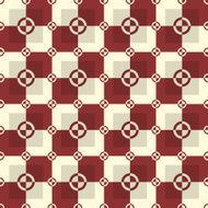 Circle-squares pattern in red and sand colors N2