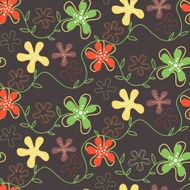 Seamless pattern of hand drawn summer flowers N2
