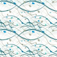Floral seamless pattern Abstract waves with leaves eco nature background N27