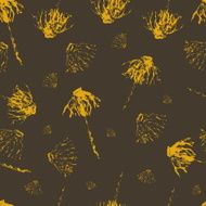 Leaves flowers hand drawn grunge background N5