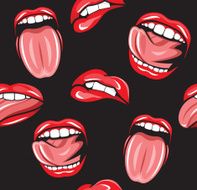 Mouth pop art vector seamless pattern N2