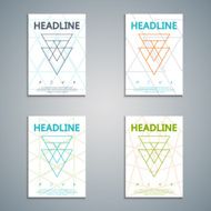 Vector brochure cover design in calm colors with triangles