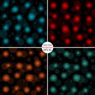 set abstract neon circles on a black background
