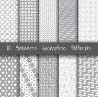 Grunge Seamless Geometric Patterns Set N2