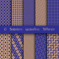 Grunge Seamless Geometric Patterns Set N3