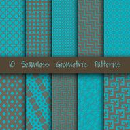 Grunge Seamless Geometric Patterns Set N4